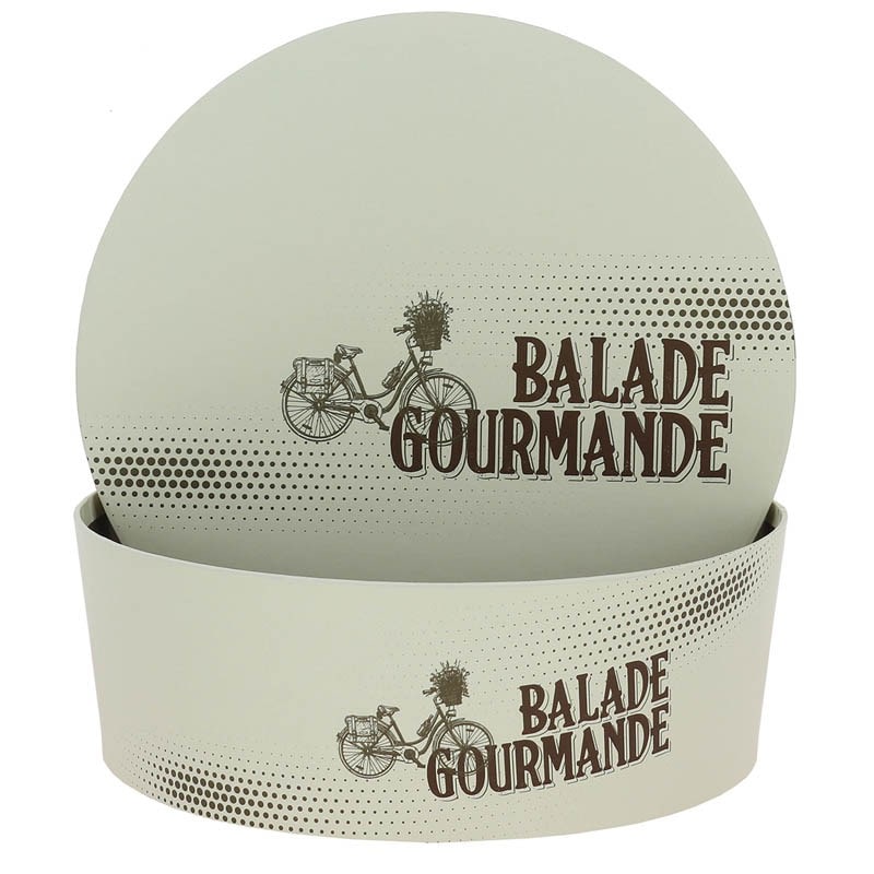 CREAPAK Balade gourmande boite - carton ronde empilable  ø26x9 cm - carton de 20