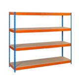 thumbnail of Simon Rack Estanteria Industrial, 2000x1800x450 mm, 600 kg de Punto Flexión, 4 Estantes Madera, Azul/Naranja/Madera - SimonTaller