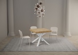 thumbnail of Ausziehbarer Tisch 90 x 90/194 cm. Platte aus Natureiche Clerk - weiße Beine