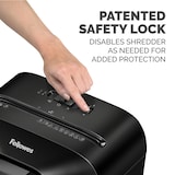 thumbnail of Fellowes Distruggidocumenti a miniframmento LX41, 8 fogli, per uso personale, con blocco di sicurezza, cestino da 17L, sicurezza P-4, nero, 4300701