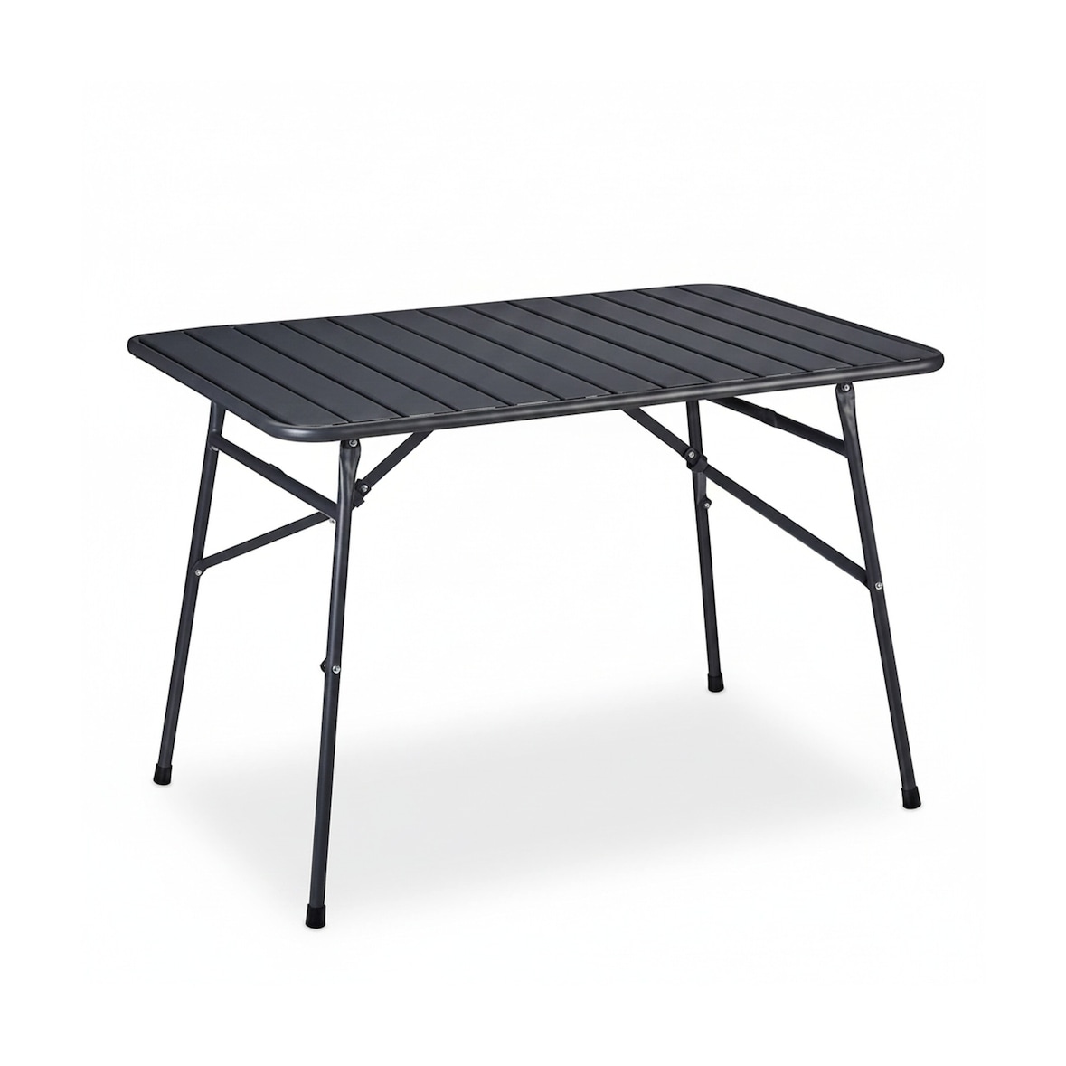 Relaxdays Gartentisch klappbar, Terrassentisch Metall, HBT 74,5 x 110 x 70,5 cm, eckig, Klapptisch wetterfest, anthrazit