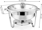 thumbnail of METRO Professional Chafing dish, acciaio inox/vetro, 5L, rotondo, con coperchio in vetro