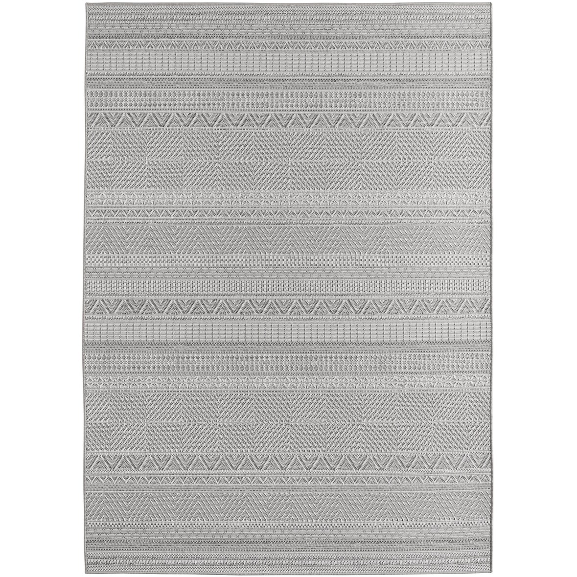 Küchenteppich Ethno Robust Waschbar Strapazierfähig Terrasse Garten Grau 80x150 cm OEKO-TEX Schadstoffgeprüft – VENTOUX von Kadima Design