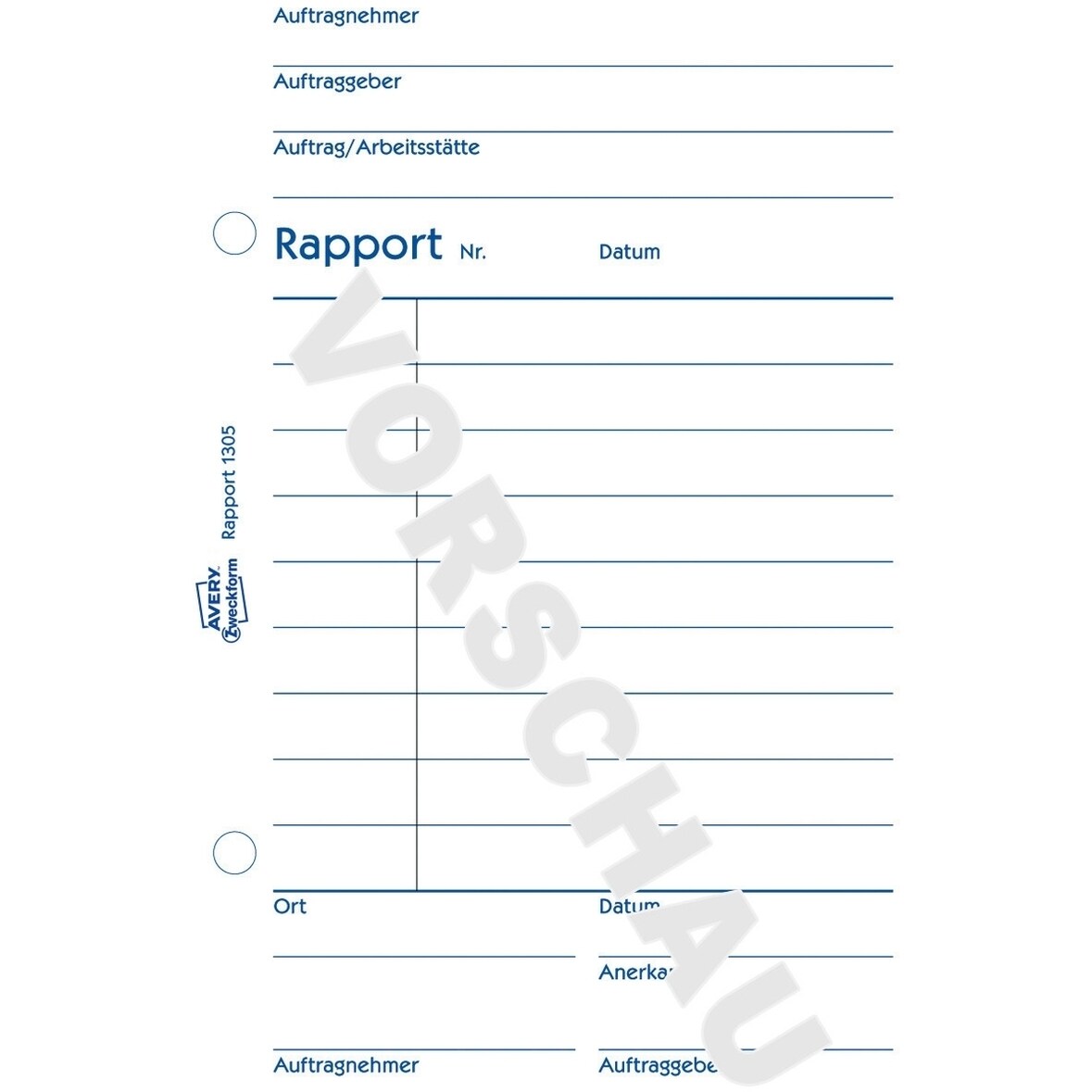 Formularbuch Rapport A6 vorgelocht 100 Blatt