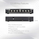 thumbnail of NETGEAR GS308 Switch 8 ports 10/100/1000 métal