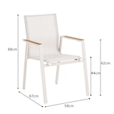 thumbnail of METRO PROFESSIONAL Stapelstoel met teakhouten armleuning, aluminium/synthetische stof, beige