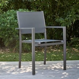 thumbnail of Fauteuil de jardin aluminium et textilène gris