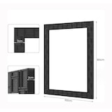 thumbnail of Espelho de parede em madeira de borracha COSTWAY com moldura em madeira maciça, espelho de casa de banho para pendurar na vertical e na horizontal