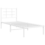 thumbnail of vidaXL Metallbett ohne Matratze mit Kopfteil Weiß 75x190 cm