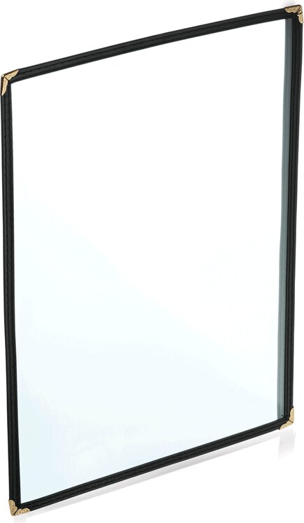 50x Speisekartenmappe A4, Transparente Doppelhülle mit schwarzem Rand, PVC
