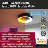 thumbnail of Paulmann Plafonnier LED Smart Home Zigbee 3.0 Casca IP44  RGBW+ 1750lm 230V 20W gradable Noir mat 75416
