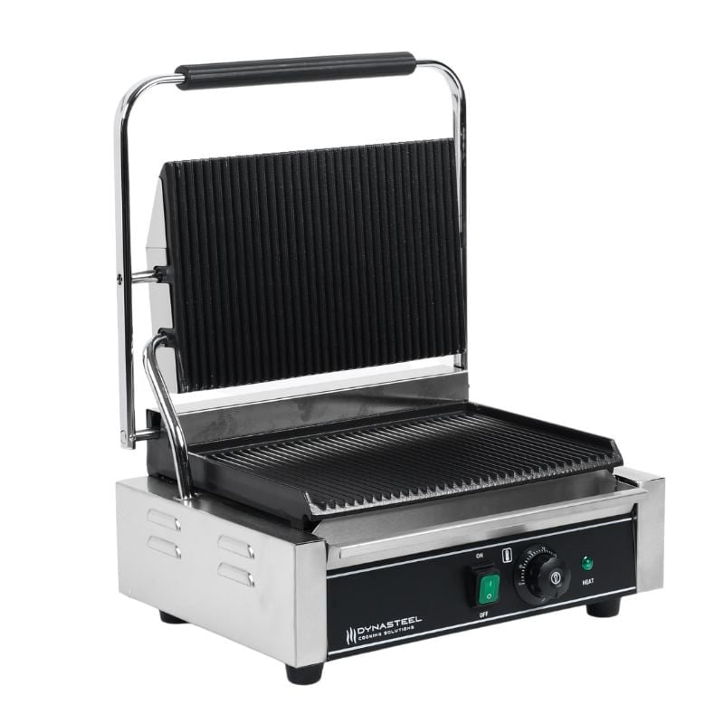 Grill Panini Grande Surface de Chauffe Rainurée - Dynasteel