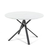 thumbnail of Table ronde ⌀110 cm, pieds croisés en métal, plateau stratifié, table à manger pour 4 personnes, pieds en X, style moderne - Carlo - Marbre