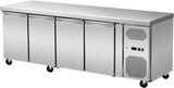 thumbnail of Gastro Edelstahl Kühltisch Kühltheke 4 Türen ohne Aufkantung 550 L -2/+8°C