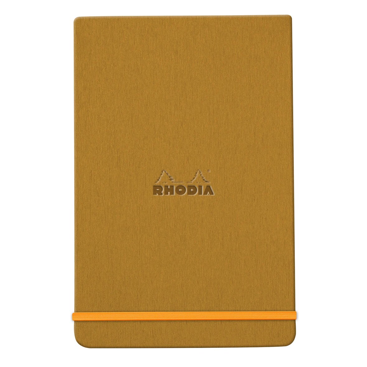 Rhodiarama Webnotepad 9x14 cm, mit festem Einband, 96 Blatt liniert, mikroperforiert, Papier 90g, mit Gummizugverschluss - Gold 194340C