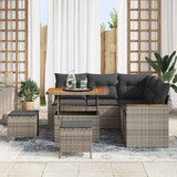 thumbnail of vidaXL Garten-Sofa-Set mit Kissen 8 pcs Grau Poly Rattan