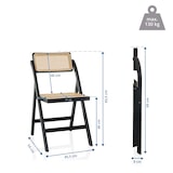 thumbnail of Silla plegable / Silla de comedor TUDELA BAMBOO Bambú / Ratán marrón hjh LIVING