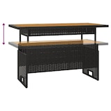 thumbnail of vidaXL Gartentisch Schwarz 100x50x43/63 cm Akazienholz & Poly Rattan