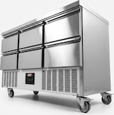thumbnail of Romux® Saladette und Pizzatisch 6 Schubladen 135x70 cm 240 Liter Statisch | Kühltisch von Pizzen und Salaten