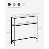 thumbnail of Helloshop26 - Console pour couloir table de salon fine à 2 niveaux 20 x 120 x 80 cm table d'appoint avec 2 étagères pour salon 12_0005227
