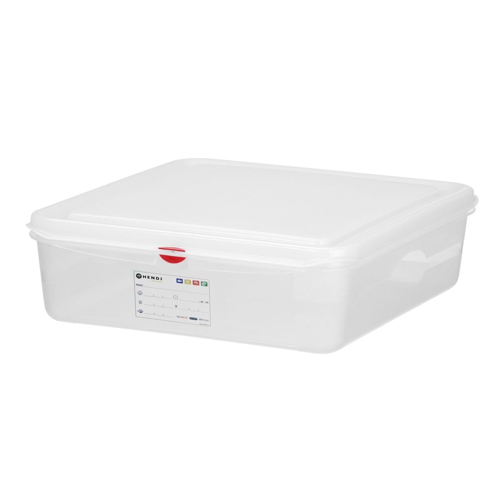 HENDI GN 1/1 container, polypropyleen, GN 1/1, 13L, Transparant, 530x325x(H)100mm