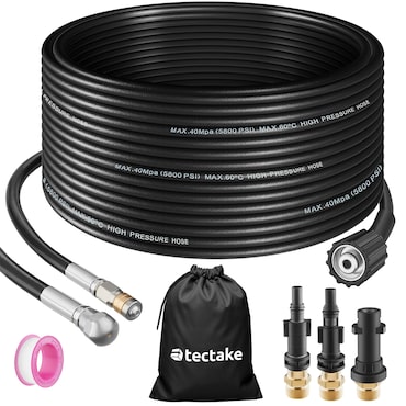 tectake Set tubo sturatore con 2 ugelli e 3 adattatori - 405176 | METRO