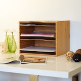 thumbnail of Relaxdays Briefablage, HxBxT:26x33x24,5cm, 4 variable Einlegeböden, Dokumentenablage aus Bambus, natur