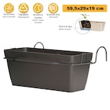 thumbnail of ArtPlast - Balkonblumentopf 11,5L mit Haken 59,5x29x19 cm in Farbe Anthrazit - LOLEGO FLY SQUARE-Kollektion