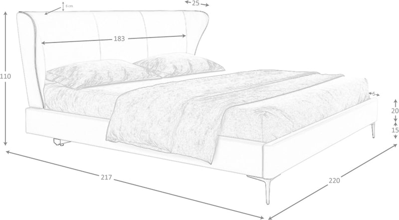 Angel Cerdá Bett aus cremefarbenem Kunstleder 7157C | METRO