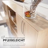 thumbnail of bümö Mehrzweckschrank 80cm breit, Aktenschrank o. Schuhschrank klein, Schrank mit Regal, Kommode in Weiß/Silber aus Holz, Vorratsschrank &