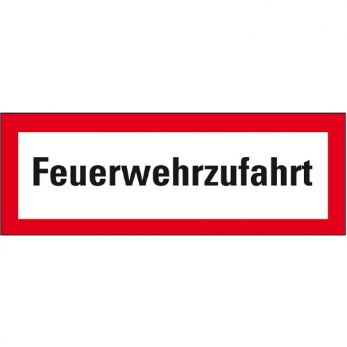Schild I Feuerwehrschild Feuerwehrzufahrt, Aluminium, 420x148mm, DIN 4066