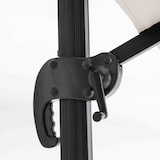 thumbnail of Vrijhangende parasol 3×4 m kantelbaar, draaibaar en met 4 vulbare tegels van wit aluminium