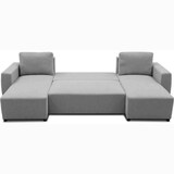 thumbnail of Canapé d'angle convertible panoramique PHARELL 5/6 places - Tissu souris - Coffre de rangement - L297 x P155 x H71/85 cm AUCUNE