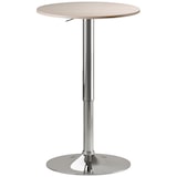 thumbnail of HOMCOM mesa de bar redonda con altura ajustable 67-93 cm, Ø60 cm, giratoria 360°, con base redonda de metal cromado, para bistró, cocina, natural