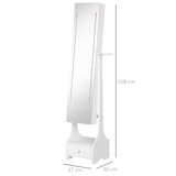 thumbnail of HOMCOM Armadio Portagioie con Specchio e Luci a LED Regolabili con Interruttore Touch, per Bracciali, Orecchini e Anelli