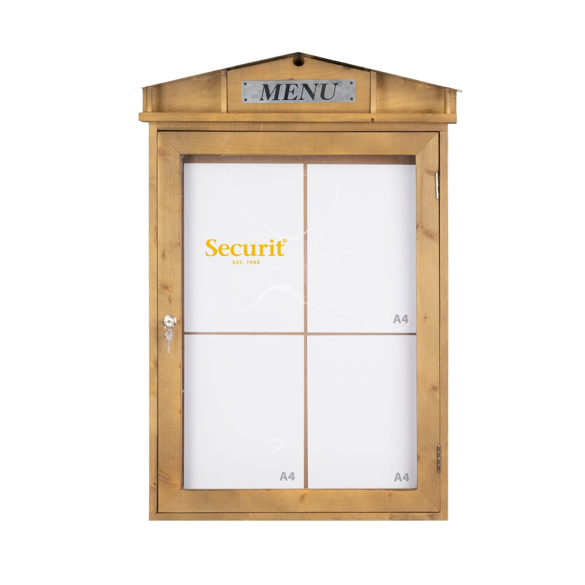 Securit® Présentoir porte-menu LED A4 "Rustic" - Acajou - 4 vues