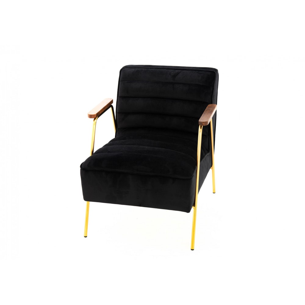 Fauteuil Hutch velours noir -   Tissu Amadeus 76.00x60.00 cm