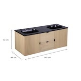 thumbnail of Meuble double vasque 140cm chêne STUDIO suspendu