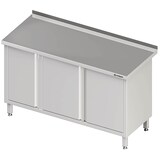 thumbnail of Stalgast Edelstahl Arbeitsschrank mit Flügeltüren 1800x700x850 mm, mit Aufkantung, verschweißt