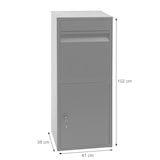 thumbnail of Caixa de encomendas HWC-G80, caixa de encomendas Caixa de correio em pé Caixa de correio tamanho L ~ antracite galvanizado