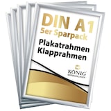 thumbnail of 5 Plakatrahmen DIN A1 | 25mm Alu Profil, eckig | silber | Bilderrahmen Klapprahmen Wechselrahmen Posterrahmen | 5er Sparpack | Dreifke®