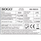 thumbnail of Piano cottura a gas con bruciatore singolo, 103 mm - Nero - SOGO