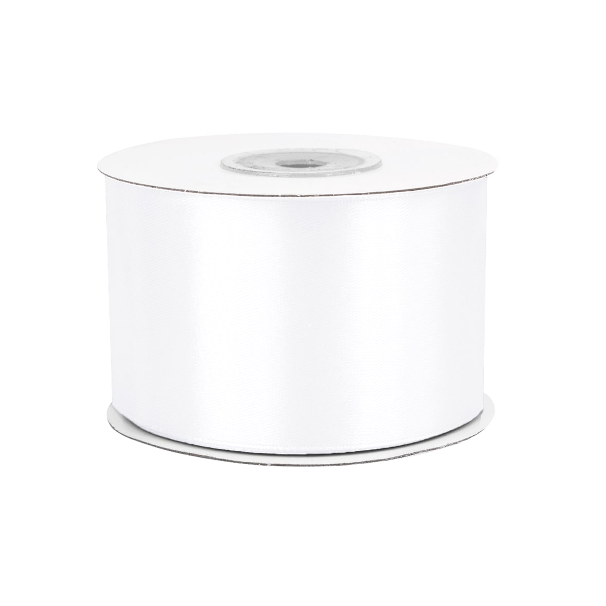 50mm Satinband 25m Schleifenband Geschenkband Dekoband Breites Stoffband Weiß