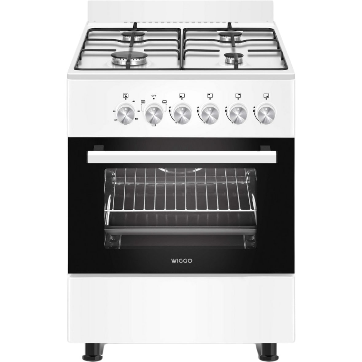 Wiggo WO-E603R(WW)-2 Vrijstaande Gasfornuis - 60 cm - Wit