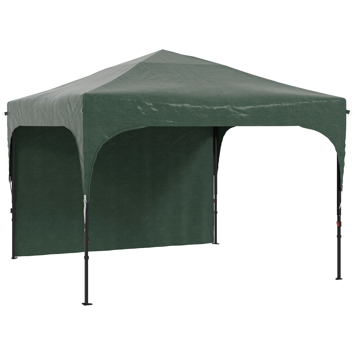 Carpa plegable 3x3 m cenador de jardín con altura ajustable 1 pared lateral impermeable 4 bolsas de arena y bolsa de transporte verde