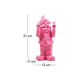 thumbnail of Nain de jardin en résine 13 x 11 x 31 cm Peace fuschia Stoobz