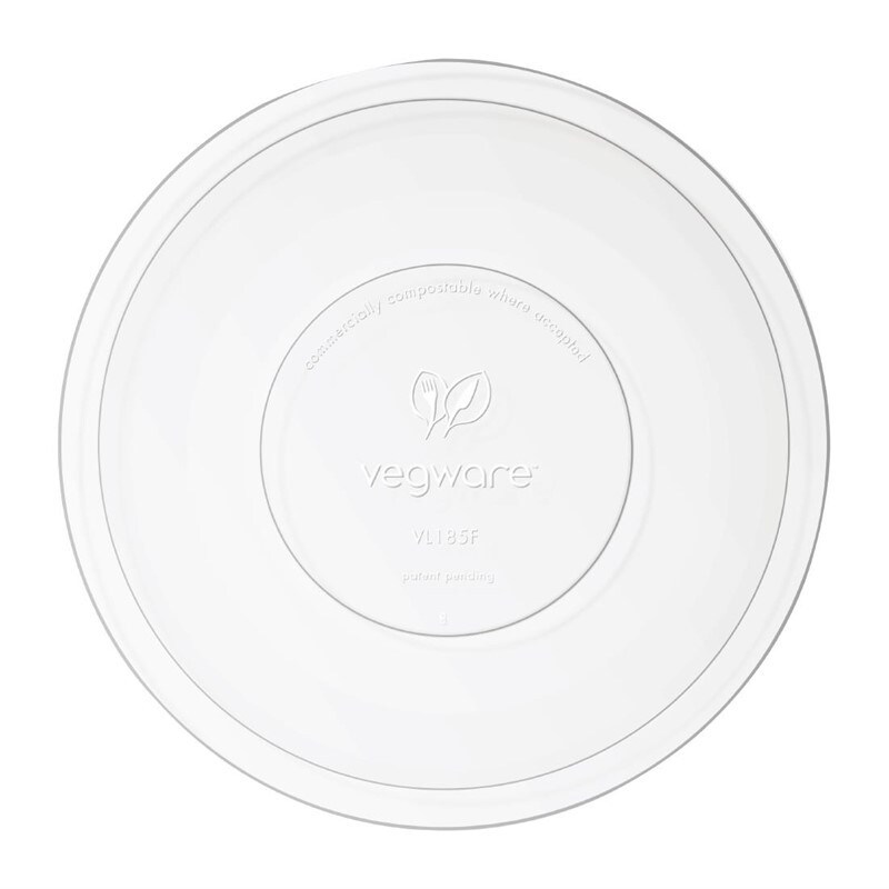 Vegware Couvercles Plats Compostables en PLA x 300 Série 185 Plastique