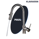 thumbnail of Paul | Premium Silber gebürstet ausziehbare Niederdruck Armatur |Edelstahl Wasserhahn Küche | Mischbatterie - 360 Grad drehbar | Boiler 3 Anschlüsse
