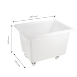 thumbnail of GILAC Bac grand volume - 4 roues pivotantes (2 freins) - 100 L - Blanc G147021