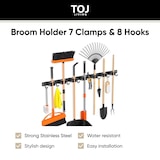 thumbnail of TOJ Living Gereedschapshouder – 7 houders & 8 haken – 82 cm – RVS – Mat zwart – Bezemhouder